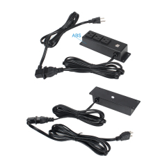 Wall Mount Power Strip With Connector Wire , 3 US Outlets+ 2 USB Charging