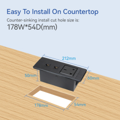 UK Desktop Recessed Socket 2 CAT6 For Conference Table