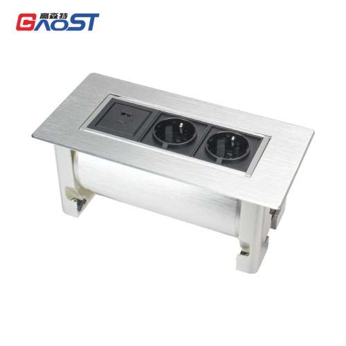 Italy Desktop Sliding Hidden Socket With 1 USB-A/C,Sliding Hidden Socket