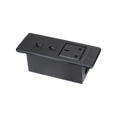 UK Desktop Recessed Socket 2 CAT6 For Conference Table