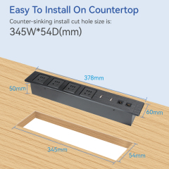 2 USB-A+CAT6+CAT3 Multimedia Socket With 4 China Outlets For Conference