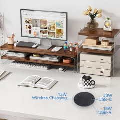Desktop Round Built In Wireless Charging With 1 Combined USB-A/C