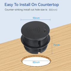 Desktop Round Built In Wireless Charging With 1 Combined USB-A/C