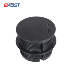 Desktop Round Built In Wireless Charging With 1 Combined USB-A/C