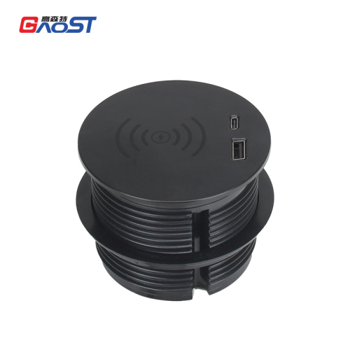 Desktop Round Built In Wireless Charging With 1 Combined USB-A/C