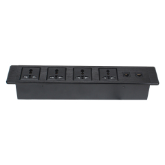 Desktop Recessed Power Socket With 4 Universal Outlets 1 CAT3+CAT6