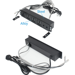 Desktop Recessed Power Socket With 4 Universal Outlets 1 CAT3+CAT6