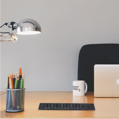 Desktop Recessed Power Socket With 4 Universal Outlets 1 CAT3+CAT6