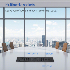 Desktop Recessed Power Socket With 4 Universal Outlets 1 CAT3+CAT6