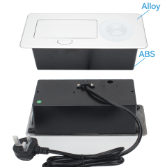 2 Way Desktop Pop Up Power Socket Universal Outlet USB-A+C Charging and Wireless Charging