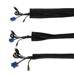 Cable management sock Cable Organizer Management for Home Office Wrap Split Braided Sleeve Hook-and-Loop Textile Braided Sleeve