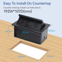 Wholesale Desktop Pop Up Power Socket With Wireless Charging 2 US AC Outlets 1 USB-A&C Charging Suitable For Most Furniture