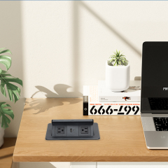 Wholesale Desktop Pop Up Power Socket With Wireless Charging 2 US AC Outlets 1 USB-A&C Charging Suitable For Most Furniture