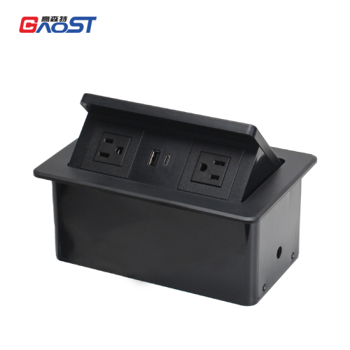 Wholesale Desktop Pop Up Power Socket With Wireless Charging 2 US AC Outlets 1 USB-A&C Charging Suitable For Most Furniture