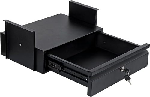 Under Desk Drawer , Under Desk Pull Out Drawer with Lock and Keys,, Storage Organizer for Workbench with Drawers