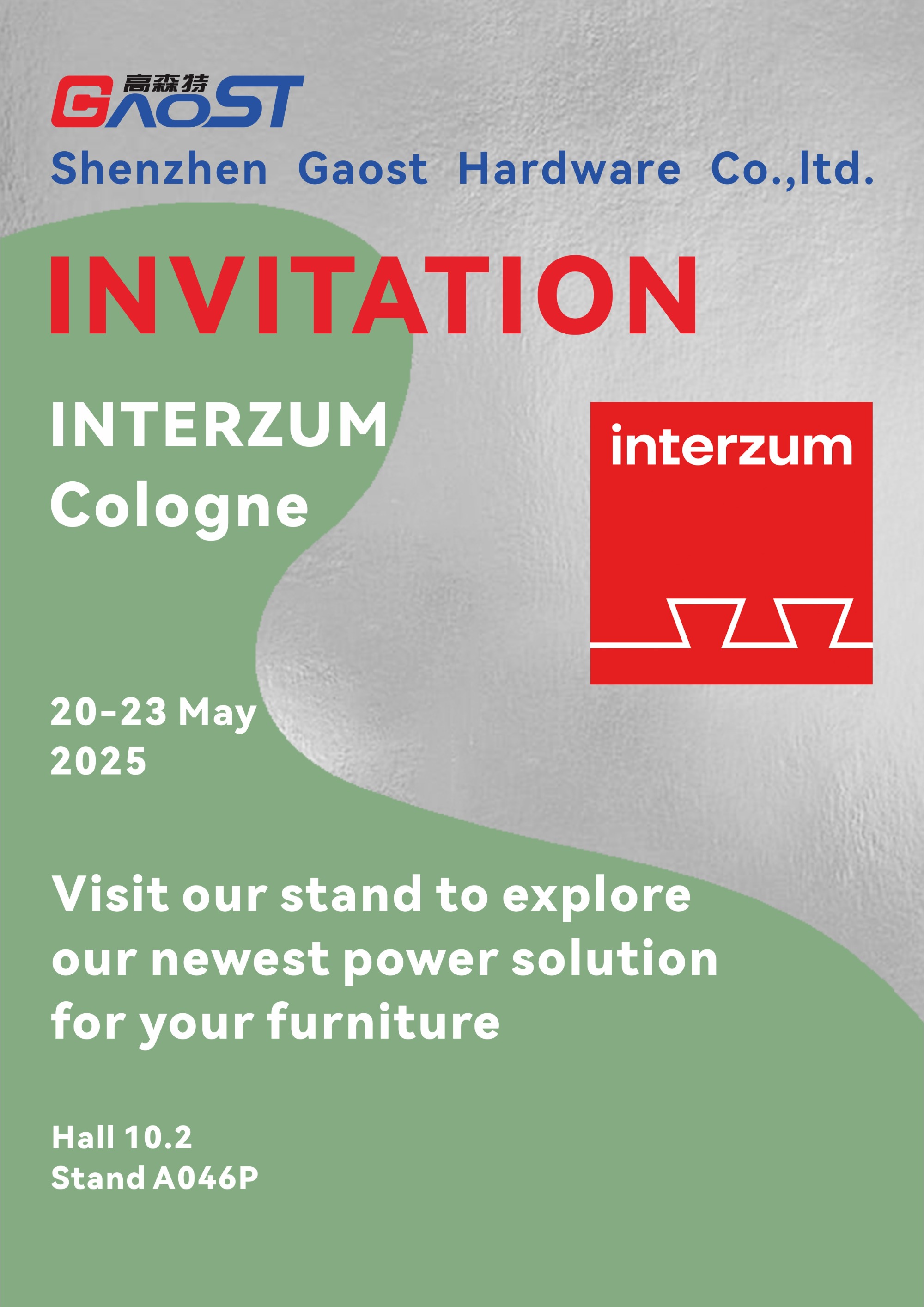 Join in our 2025 Cologne Interzum fair soon(May 20-23th). Hall 10.2, A046P