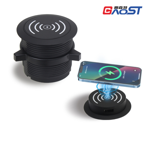Mini USB pop up charger 15W wireless charging USB-A&C charging