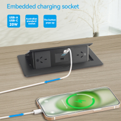 Pop Up Power Socket For Table,AUS Socket With PD20W USB Charging