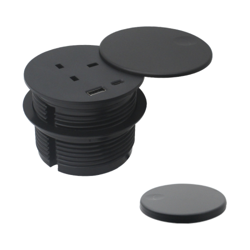 UK power socket for desk British Power grommet USB socket