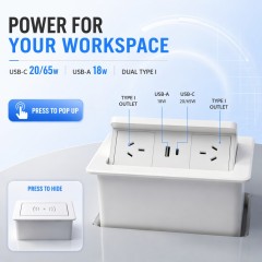 Australian standard electric home safety ABS pop up socket with 15 w wireless charger