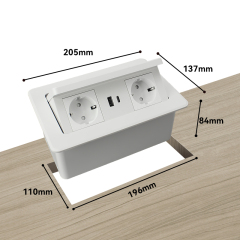 Wholesale QI Wireless pop up socket with 2USB A outlets light fast charging wireless charger