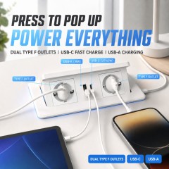 Wholesale QI Wireless pop up socket with 2USB A outlets light fast charging wireless charger