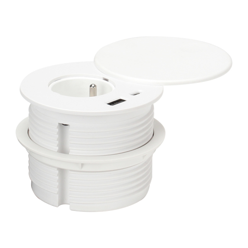 Electrical supplier white French standard white flip cover power grommet with French outlet