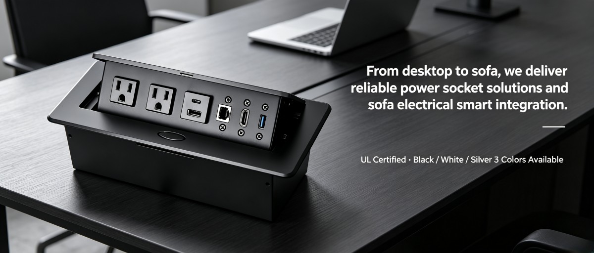 Pop up socket box for Furniture power distributor UL standard