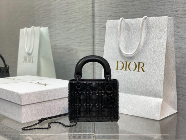Dior Four Grid Fog series matte black, new diamond diamond diamond