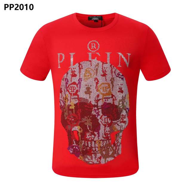 [PP] Philipp Plein 2022SS Spring/summer Men's new short sleeves, high quality factory perfect detail highlights noble quality black white red blue green
