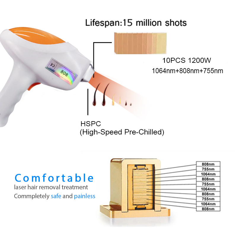 1200 W vertikales Diodenlaser-Haarentfernungsgerät