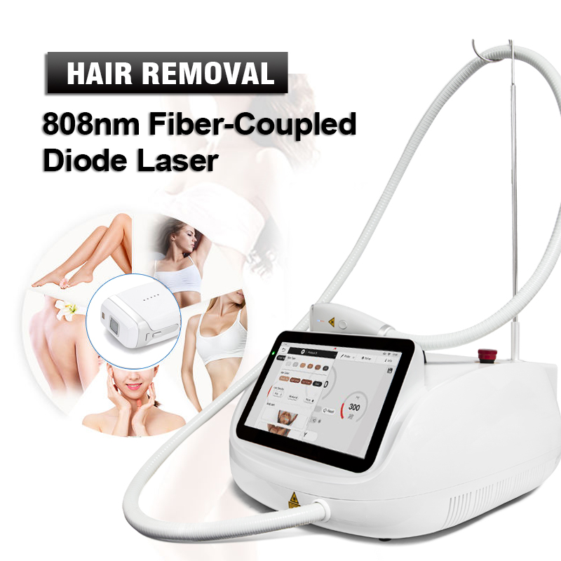 Portable 808nm Fiber-Coupled diode laser hair removal machine