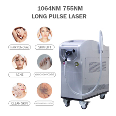 Novo equipamento de depilação a laser de pulso longo 1064nm 755nm