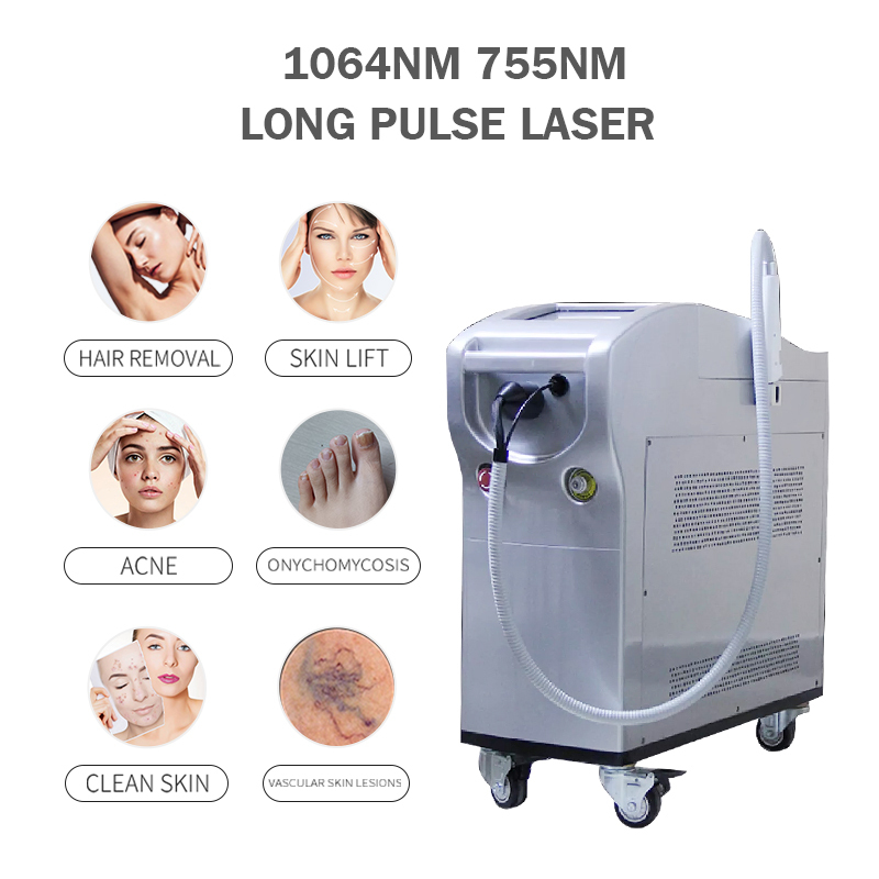 1064nm 755nm Long Pulse လေဆာဆံပင်ဖယ်ရှားရေးပစ္စည်းအသစ်