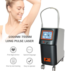 Attrezzatura per la depilazione laser a impulsi lunghi 1064nm 755nm