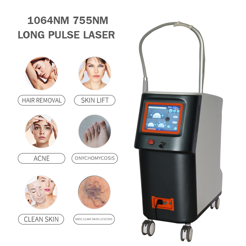 Equipamento para depilação a laser de pulso longo 1064nm 755nm