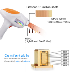 1200 W 808 nm + 755 nm + 1064 nm Vertikales Diodenlaser-Haarentfernungsgerät