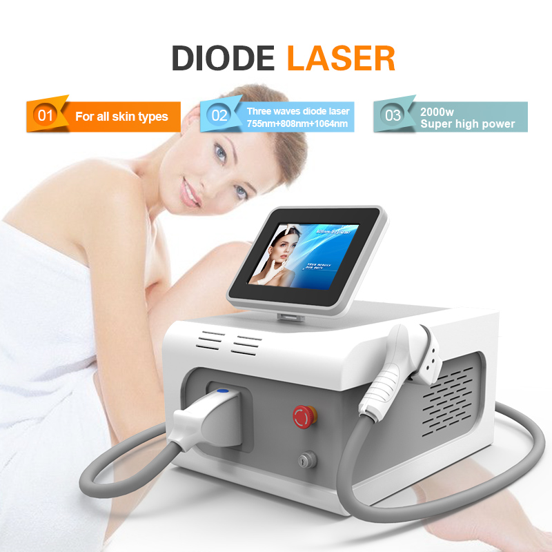 3 waves Portable diode laser hair removal machine(600W )