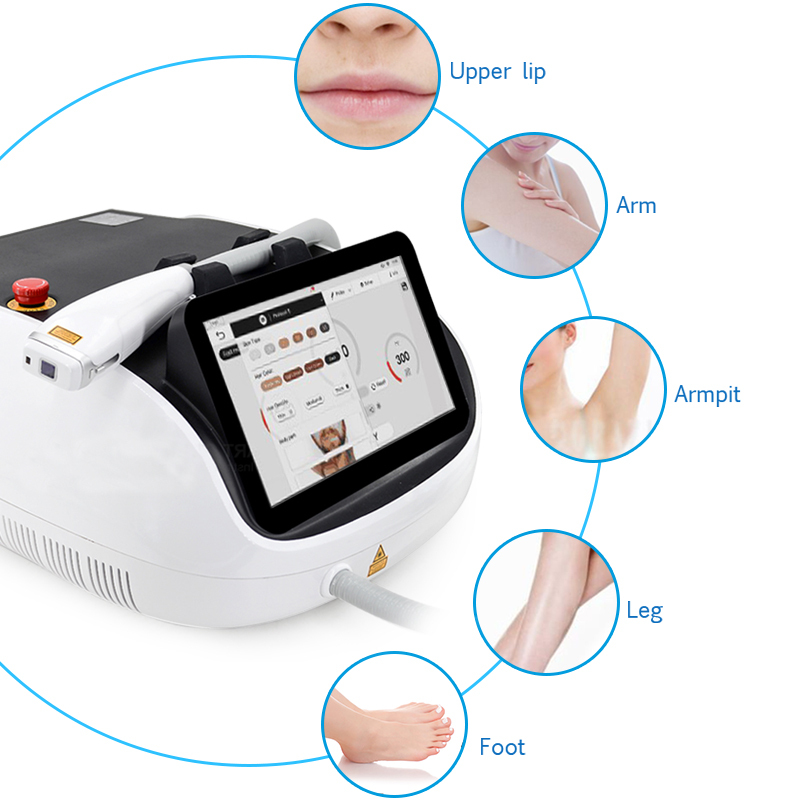 Portable 808nm Fiber-Coupled diode laser hair removal machine