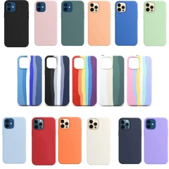 For iPhone 7 6 6S 8 Plus Case Luxury Original Liquid Silicone Soft Cover For iPhone 11 12 Pro X XR XS Max Shockproof Phone Case