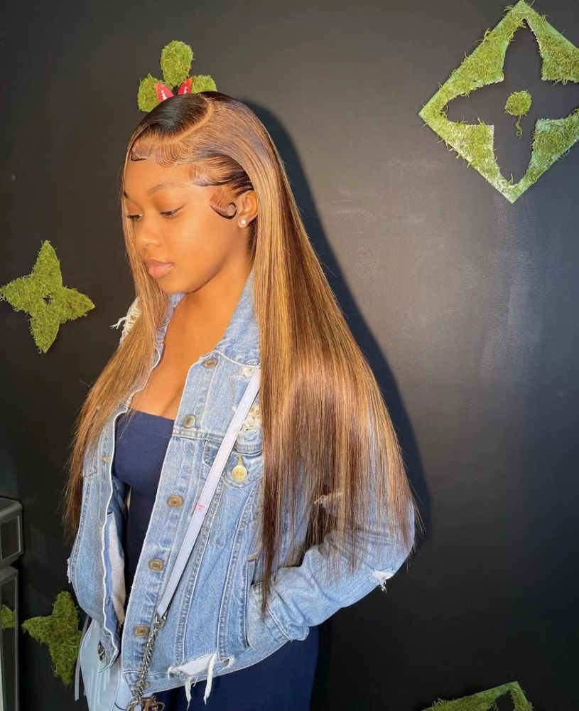 transparent 13x4 wig 150% #4/27 Straight