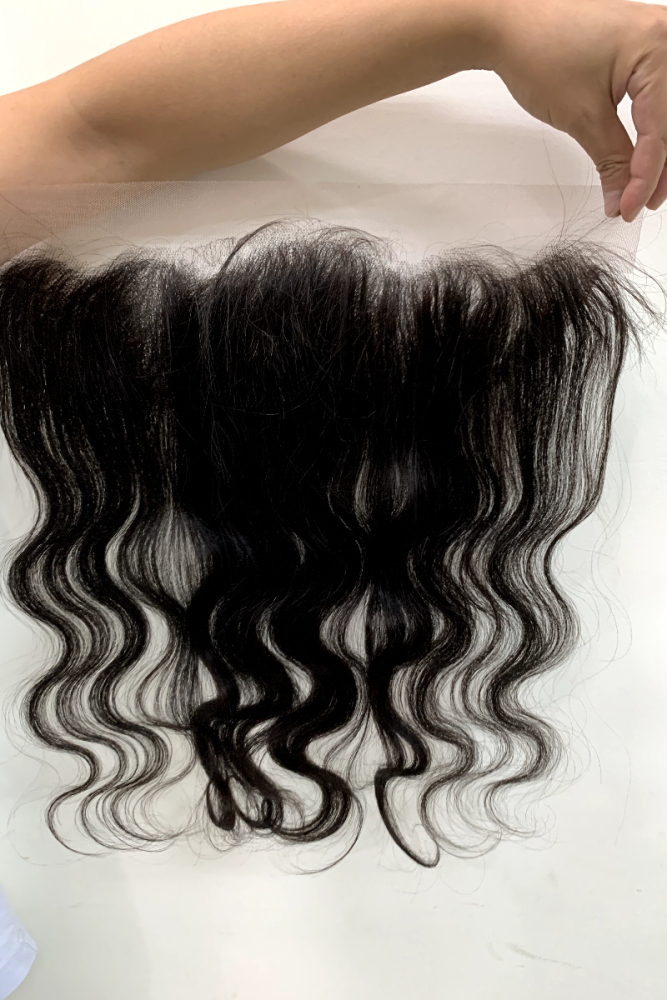 top virgin Transparent lace closure with small knots #1b straight