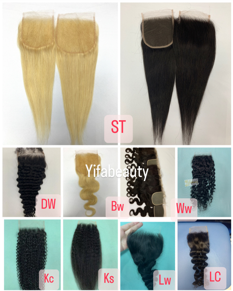 top virgin Transparent lace closure with small knots #1b straight