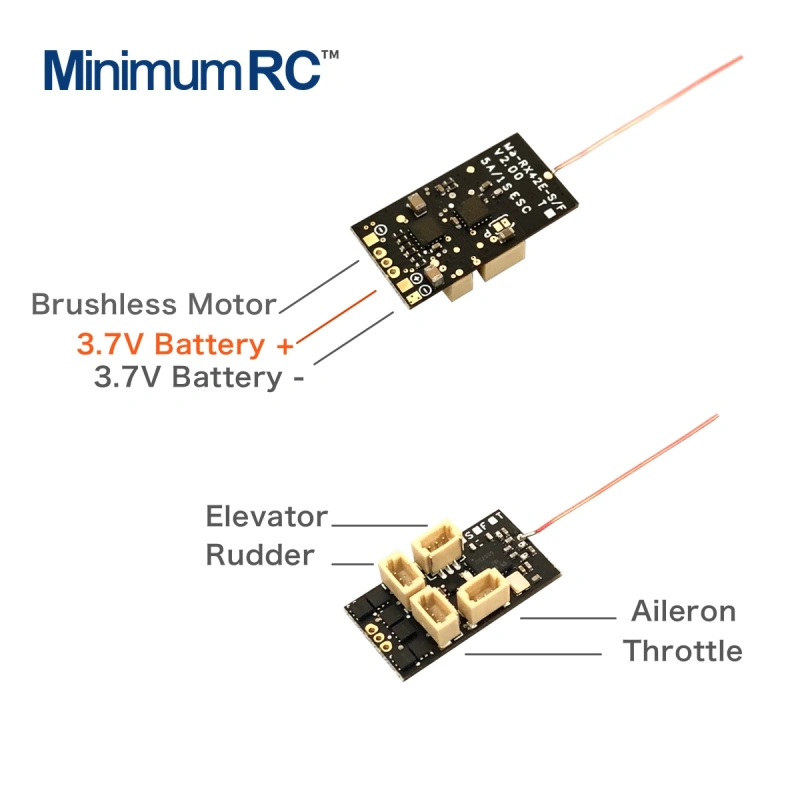 Brushless Micro 4CH receiver with build-in 5A brushless ESC