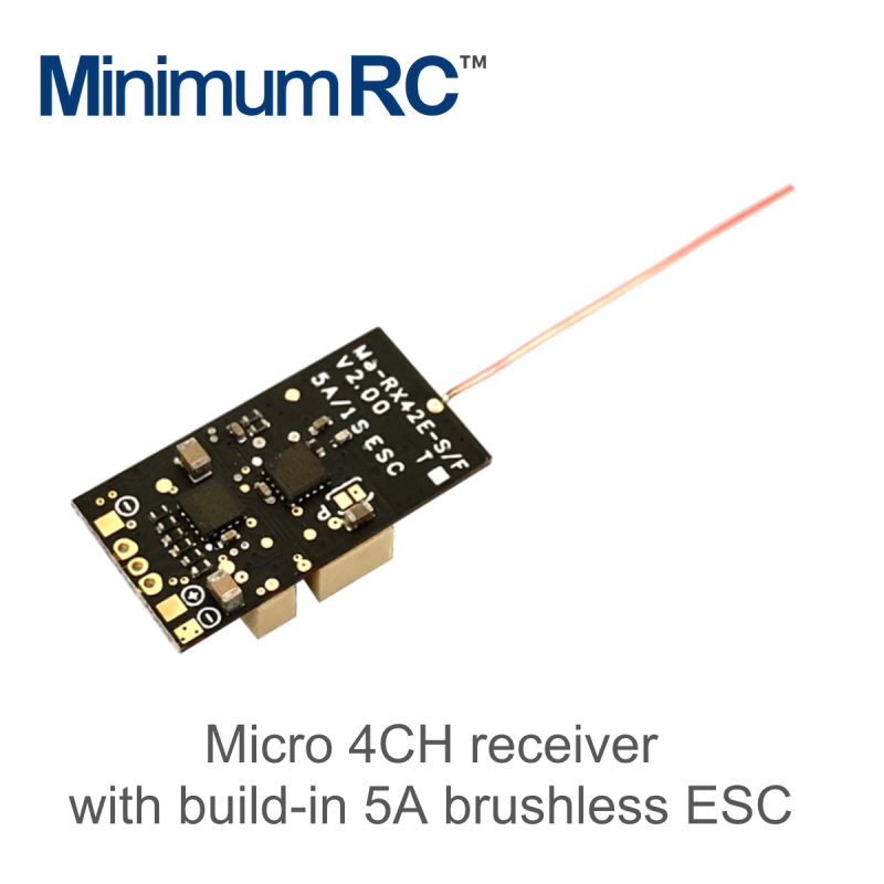 Brushless Micro 4CH receiver with build-in 5A brushless ESC