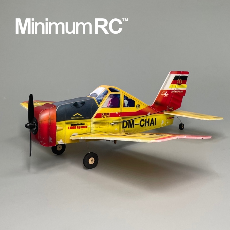 MinimumRC RC 4CH Balsa Wood Monoplane Mini Fixed-Wing Aircraft Model - Spacewalker