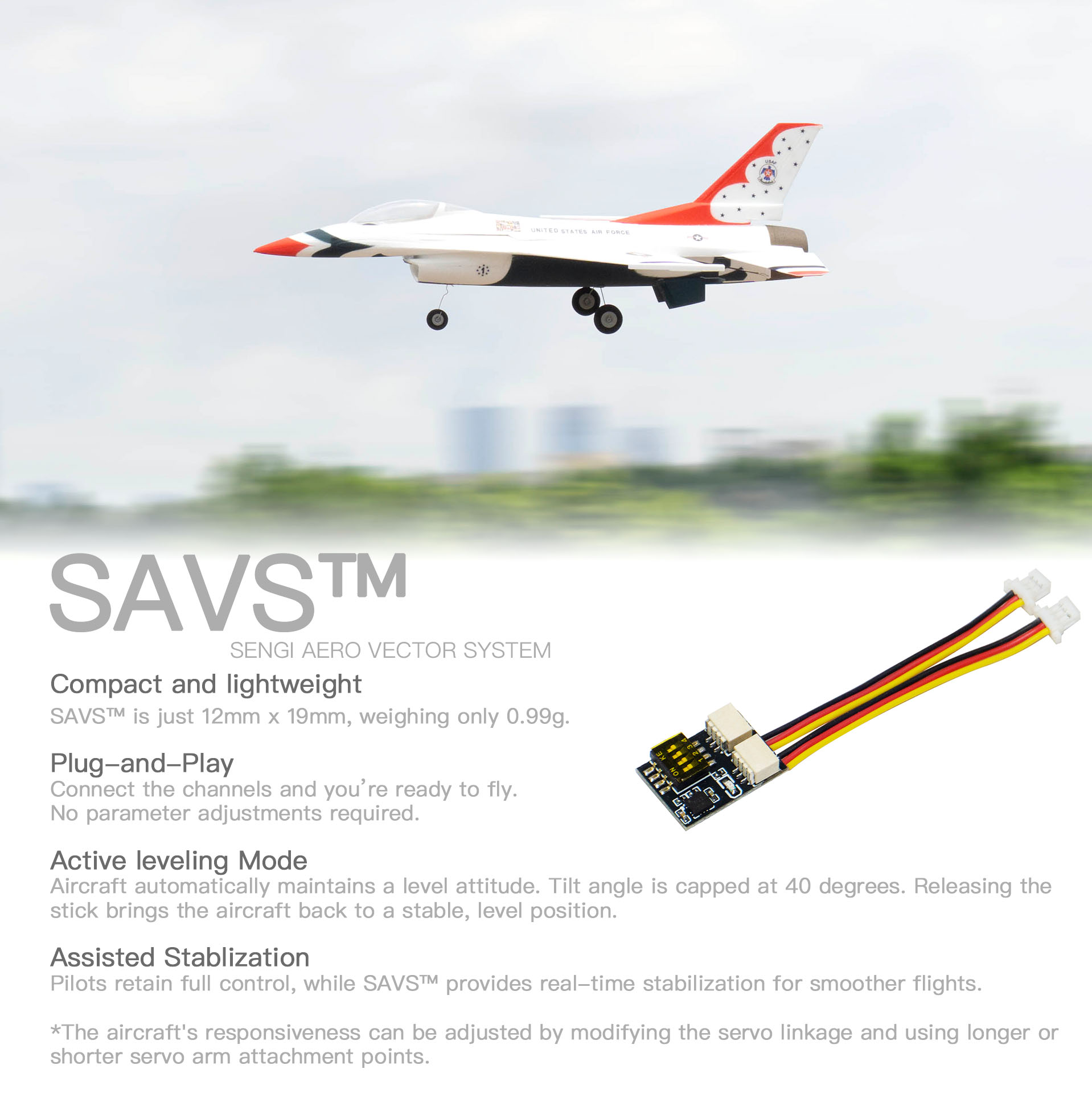 F-16 Thunderbird 30mm EDF Jet PNP+SAVS™