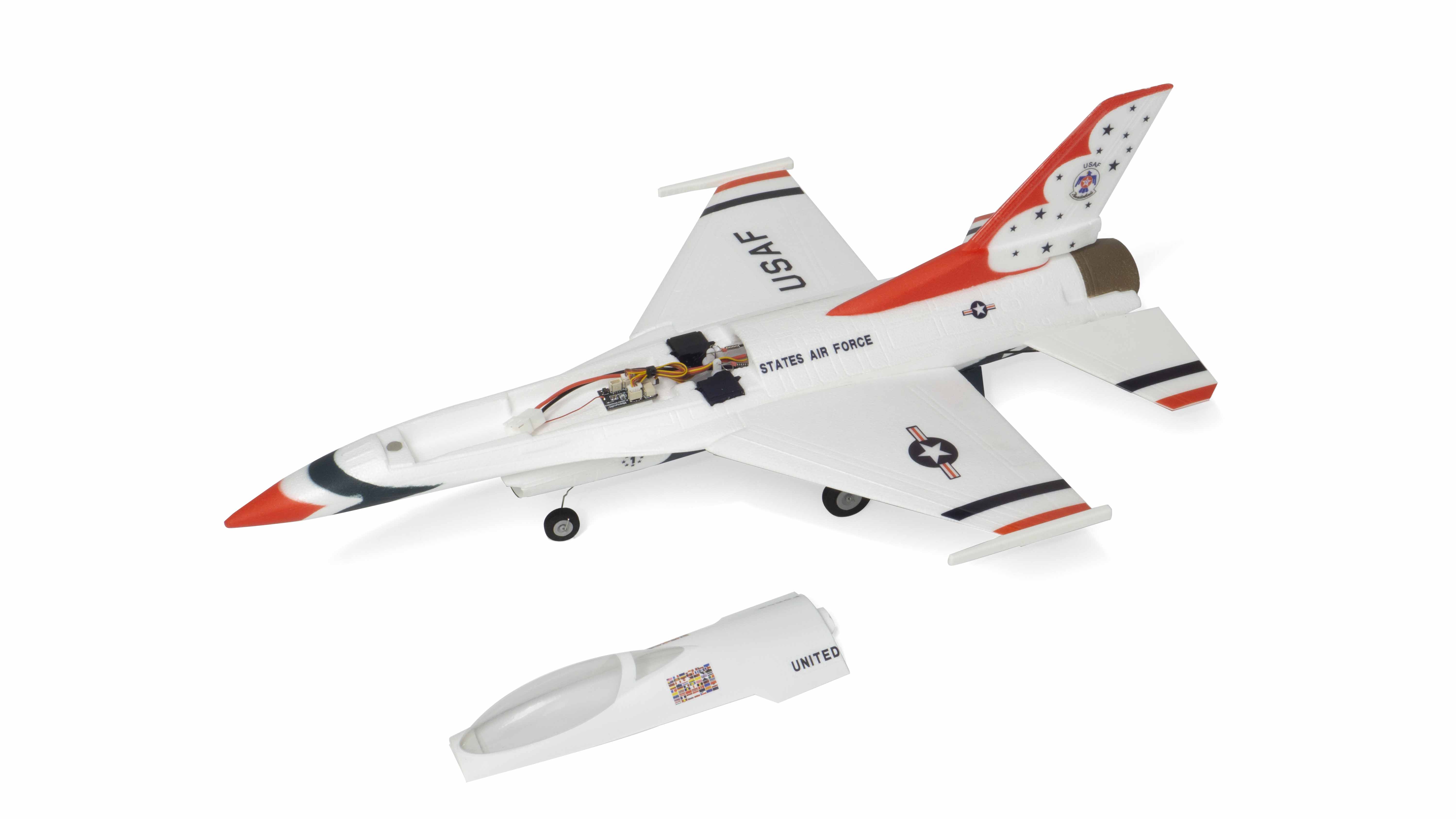 ホビーラジコン Minimum RC F-16 30mm EDF Jet PNP+SAVS F-16 Thunderbird 30mm EDF Jet RTF