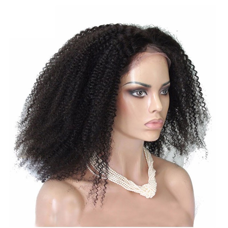 Lace Front Wigs Human Hair Afro Kinky Curly 250% Density Wig With Baby Hair Bleached Knots Natural Africa Style Brazilian Natural Color Hair
