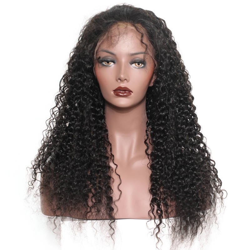 High Density 250% Deep Curly Wigs with Baby Hair for Black Women Natural Color Human Hair Lace Front Human Hair Wigs